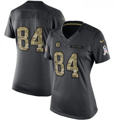 Womens Nike Pittsburgh Steelers 84 Antonio Brown Limited Black 2016 Salute to Service NFL Jersey