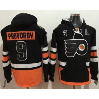 Flyers #9 Ivan Provorov Black Name  26 Number Pullover NHL Hoodie