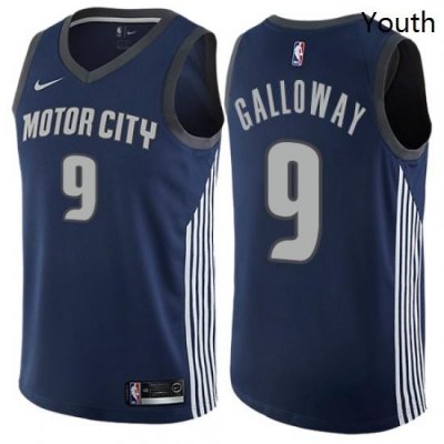 Youth Nike Detroit Pistons 9 Langston Galloway Swingman Navy Blue NBA Jersey City Edition