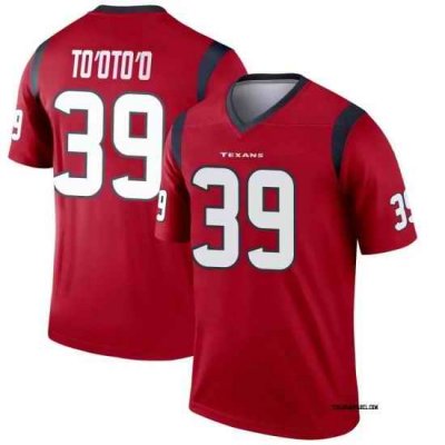 Houston Texans 39 HENRY TO'OTO'O Red Stitched Football Jersey