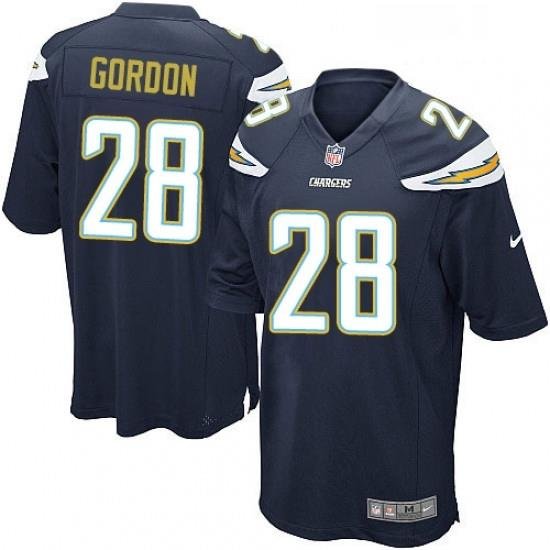 Men Nike Los Angeles Chargers 28 Melvin Gordon Game Navy Blue Team Color NFL Jersey