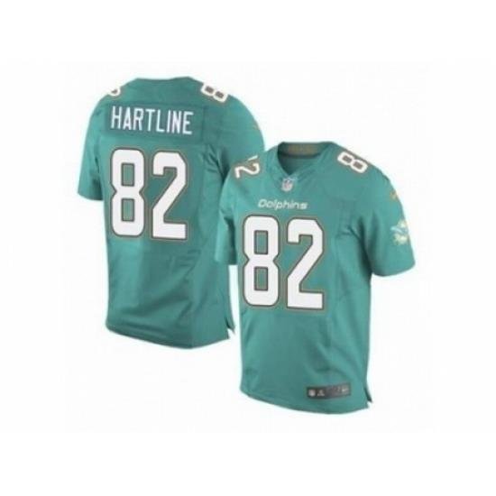 Nike Miami dolphins 82 Brian Hartline green Elite NFL Jersey