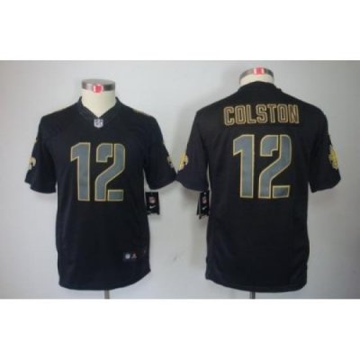 Nike Youth NeW Orleans Saints #12 Marques Colston Black Impact Limited Jerseys