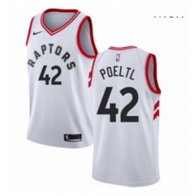 Mens Nike Toronto Raptors 42 Jakob Poeltl Swingman White NBA Jersey Association Edition