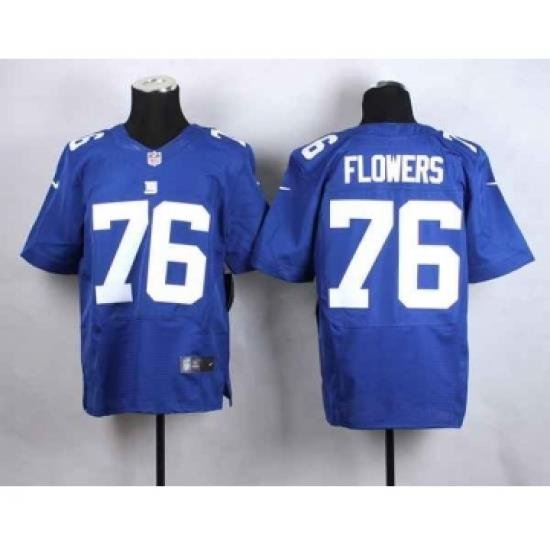 nike nfl jerseys new york giants 76 flowers blue[Elite]