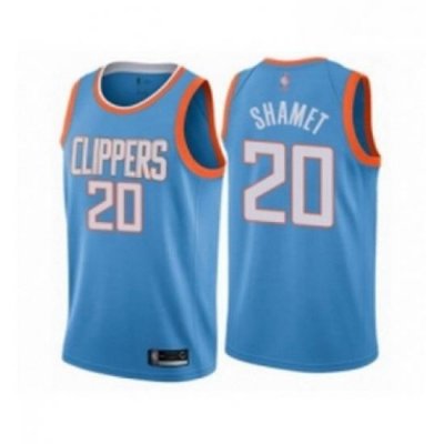 Womens Los Angeles Clippers 20 Landry Shamet Swingman Blue Basketball Jersey City Edition