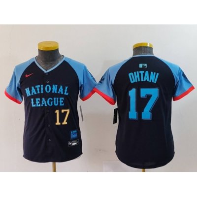 Youth National League 17 Shohei Ohtani Navy 2024 All Star Limited Stitched Baseball Jersey 8