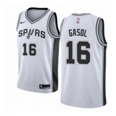 Youth Nike San Antonio Spurs 16 Pau Gasol Swingman White Home NBA Jersey Association Edition