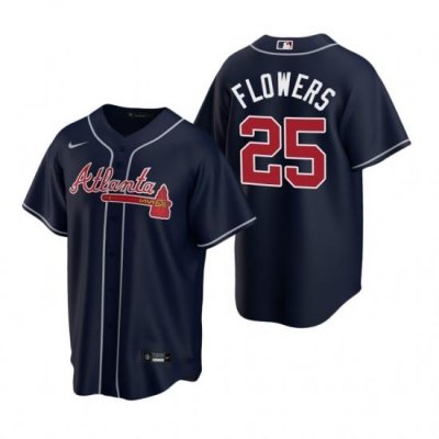 Mens Nike Atlanta Braves 25 Tyler FloWers Navy Alternate Stitched Baseball Jerse