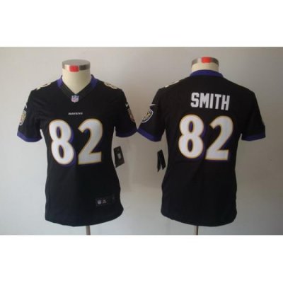 Nike Women Baltimore Ravens #82 Smith Black Color[NIKE LIMITED Jersey]