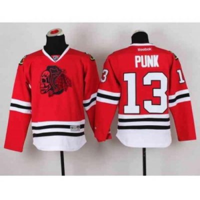 youth nhl jerseys chicago blackhawks #13 punk red[the skeleton head][punk]