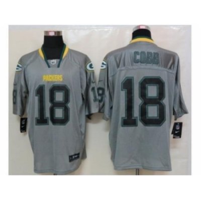 Nike Green Bay Packers 18 Randall Cobb Grey Elite Lights Out NFL Jersey