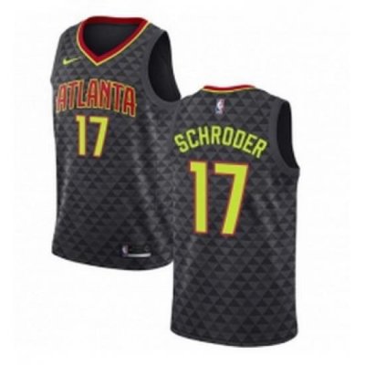 Youth Nike Atlanta Hawks 17 Dennis Schroder Authentic Black Road NBA Jersey Icon Edition