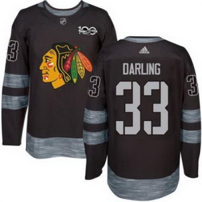 Blackhawks #33 Scott Darling Black 1917 2017 100th Anniversary Stitched NHL Jersey