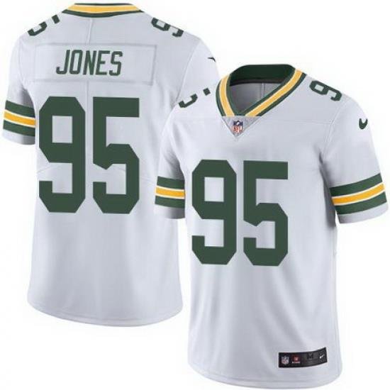 Nike Packers #95 Datone Jones White Mens Stitched NFL Limited Rush Jersey