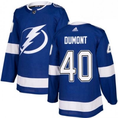 Mens Adidas Tampa Bay Lightning 40 Gabriel Dumont Premier Royal Blue Home NHL Jersey