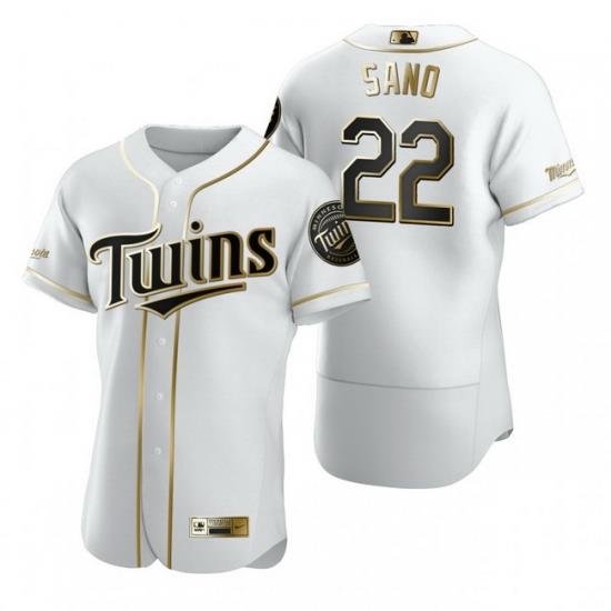 Minnesota TWins 22 Miguel Sano White Nike Mens Authentic Golden Edition MLB Jersey