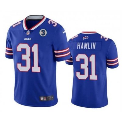 Men Buffalo Bills 31 Damar Hamlin Blue With NO 3 Patch Vapor Untouchable Limited Stitched Jersey