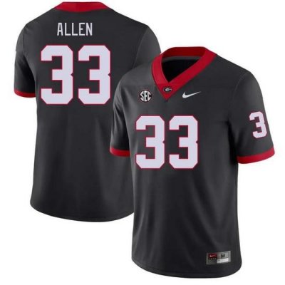 Men #33 C.J. Allen Georgia Bulldogs College Football Jerseys Stitched-Black