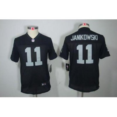 Nike Raiders #11 Sebastian Janikowski Black Team Color Youth Stitched NFL Limited Jersey