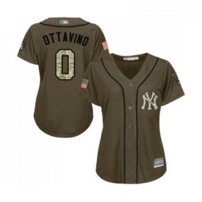 Womens New York Yankees 0 Adam Ottavino Authentic Green Salute to Service Baseball Jersey