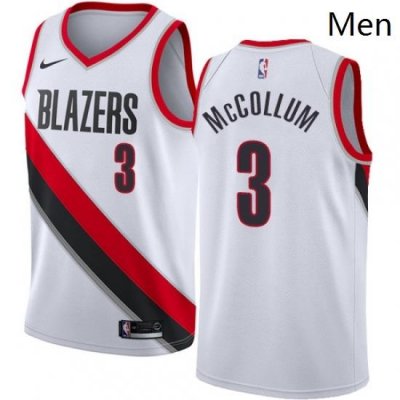 Mens Nike Portland Trail Blazers 3 CJ McCollum Swingman White Home NBA Jersey Association Edition