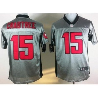 Nike San Francisco 49ers 15 Michael Crabtree Grey Elite Shadow NFL Jersey