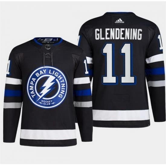 Men Tampa Bay Lightning 11 Luke Glendening Black Alternate Premier Breakaway Stitched Jersey