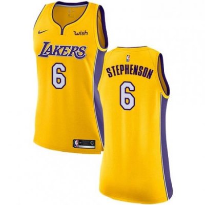 Womens Nike Los Angeles Lakers 6 Lance Stephenson Swingman Gold NBA Jersey Icon Edition