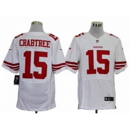 Nike San Francisco 49ers 15 Michael Crabtree white Elite NFL Jersey