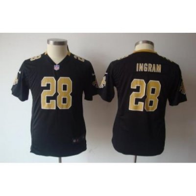 Youth Nike NeW Orleans Saints 28# Mark Ingram Black Color Jersey