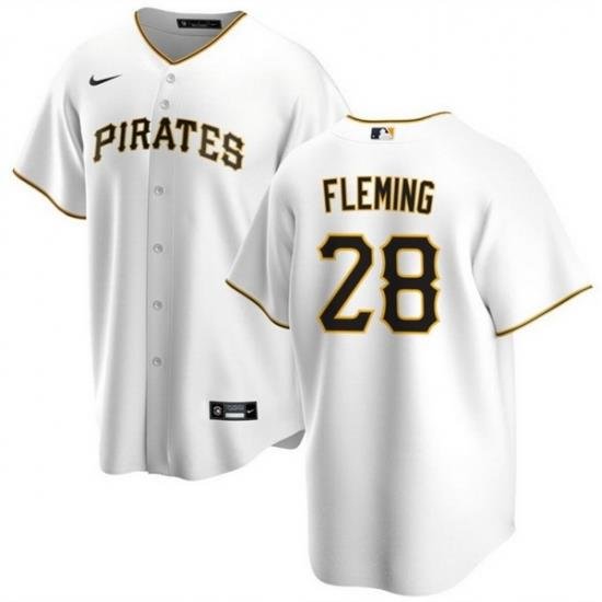 Men Pittsburgh Pirates 28 Josh Fleming White Cool Base Stitched Baseball Jersey