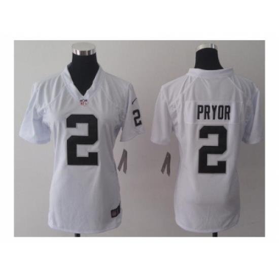 Nike Women Jerseys Oakland Raiders #2 Pryor White Color