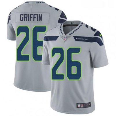 Mens Nike Seattle SeahaWks 26 Shaquill Griffin Grey Alternate Vapor Untouchable Limited Player NFL Jersey