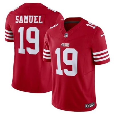 Men San Francisco 49ers 19 Deebo Samuel Red 2023 F U S E  Vapor Untouchable Limited Stitched Football Jersey