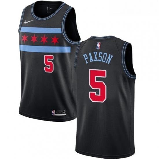 Youth Nike Chicago Bulls 5 John Paxson Swingman Black NBA Jersey City Edition