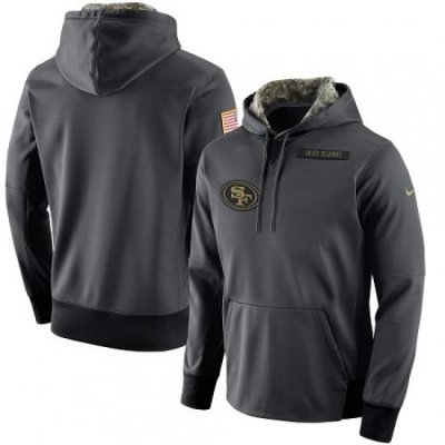 NFL Mens San Francisco 49ers Nike Anthracite Salute to Service Player Performance Hoodie