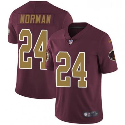 Youth Nike Washington Redskins 24 Josh Norman Elite Burgundy RedGold Number Alternate 80TH Anniversary NFL Jersey