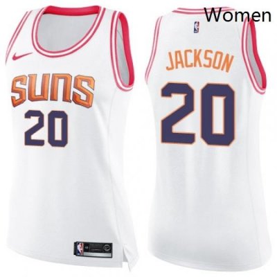 Womens Nike Phoenix Suns 20 Josh Jackson Swingman WhitePink Fashion NBA Jersey