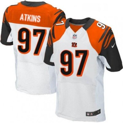 Mens Nike Cincinnati Bengals 97 Geno Atkins Elite White NFL Jersey