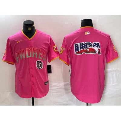 men san diego padres team big logo pink cool base stitched baseball jersey II