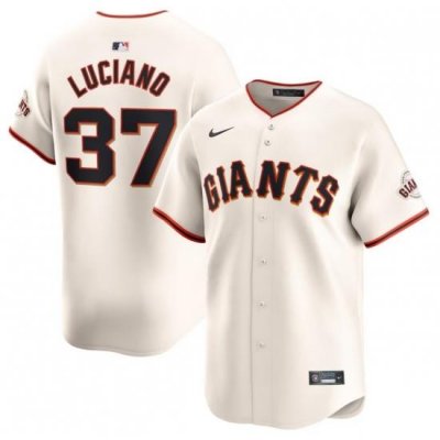 Men San Francisco Giants 37 Marco Luciano Cream Home Limited Stitched Baseball Jersey