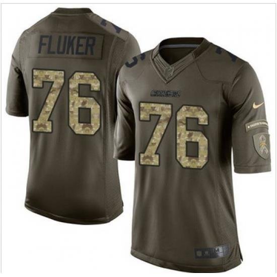 Nike San Diego Chargers #76 D J  Fluker Green Men 27s Stitched NFL Limited Salute to Service Jersey