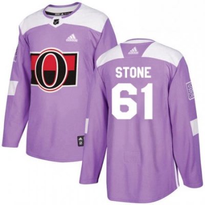 Mens Adidas Ottawa Senators 61 Mark Stone Authentic Purple Fights Cancer Practice NHL Jersey