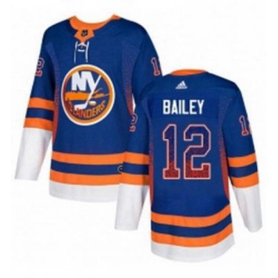 Mens Adidas New York Islanders 12 Josh Bailey Authentic Royal Blue Drift Fashion NHL Jersey