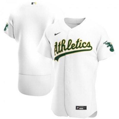 Men Oakland Athletics Men Nike White Home 2020 Flex Base Official Team MLB Jersey