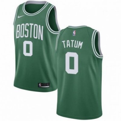 Mens Nike Boston Celtics 0 Jayson Tatum Swingman GreenWhite No Road NBA Jersey Icon Edition