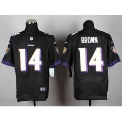 Nike Baltimore Ravens 14 Marlon Brown Black Elite NFL Jersey