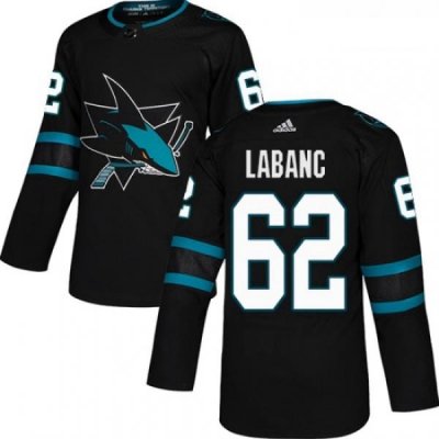 Youth Adidas San Jose Sharks 62 Kevin Labanc Premier Black Alternate NHL Jersey