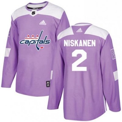 Mens Adidas Washington Capitals 2 Matt Niskanen Authentic Purple Fights Cancer Practice NHL Jersey